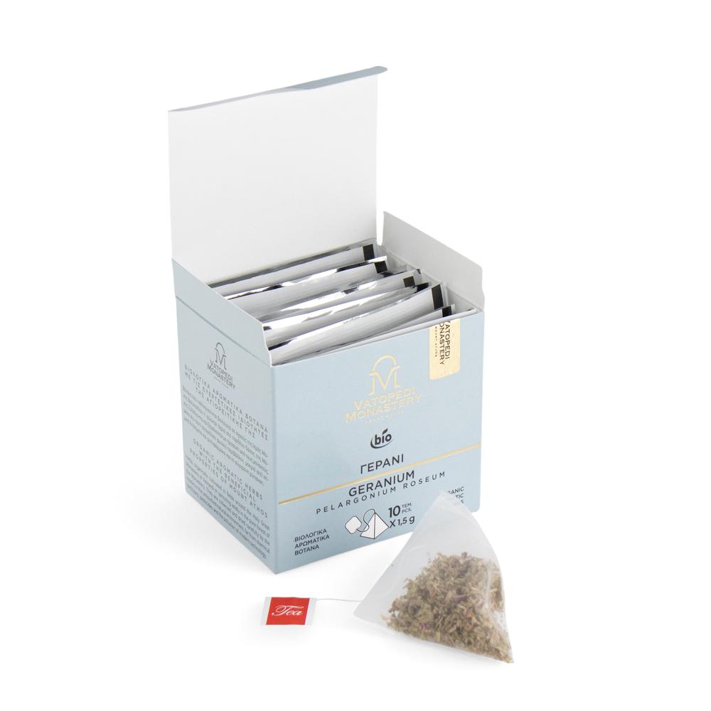 Organic Geranium Tea with Aromatic Organic Herbs from Mount Athos (Pelargonium Roseum) 15g