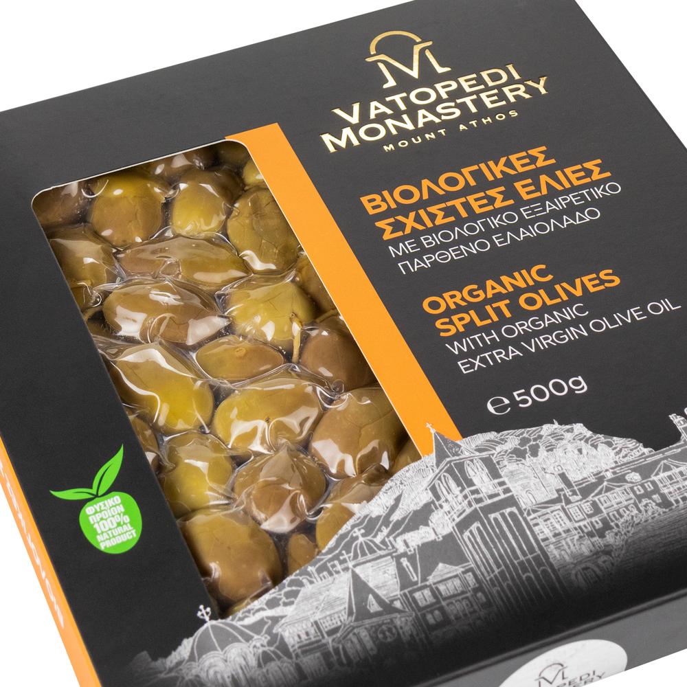 Organic Split Olives from the Ancient Groves of Vatopedi Monastery - 500g