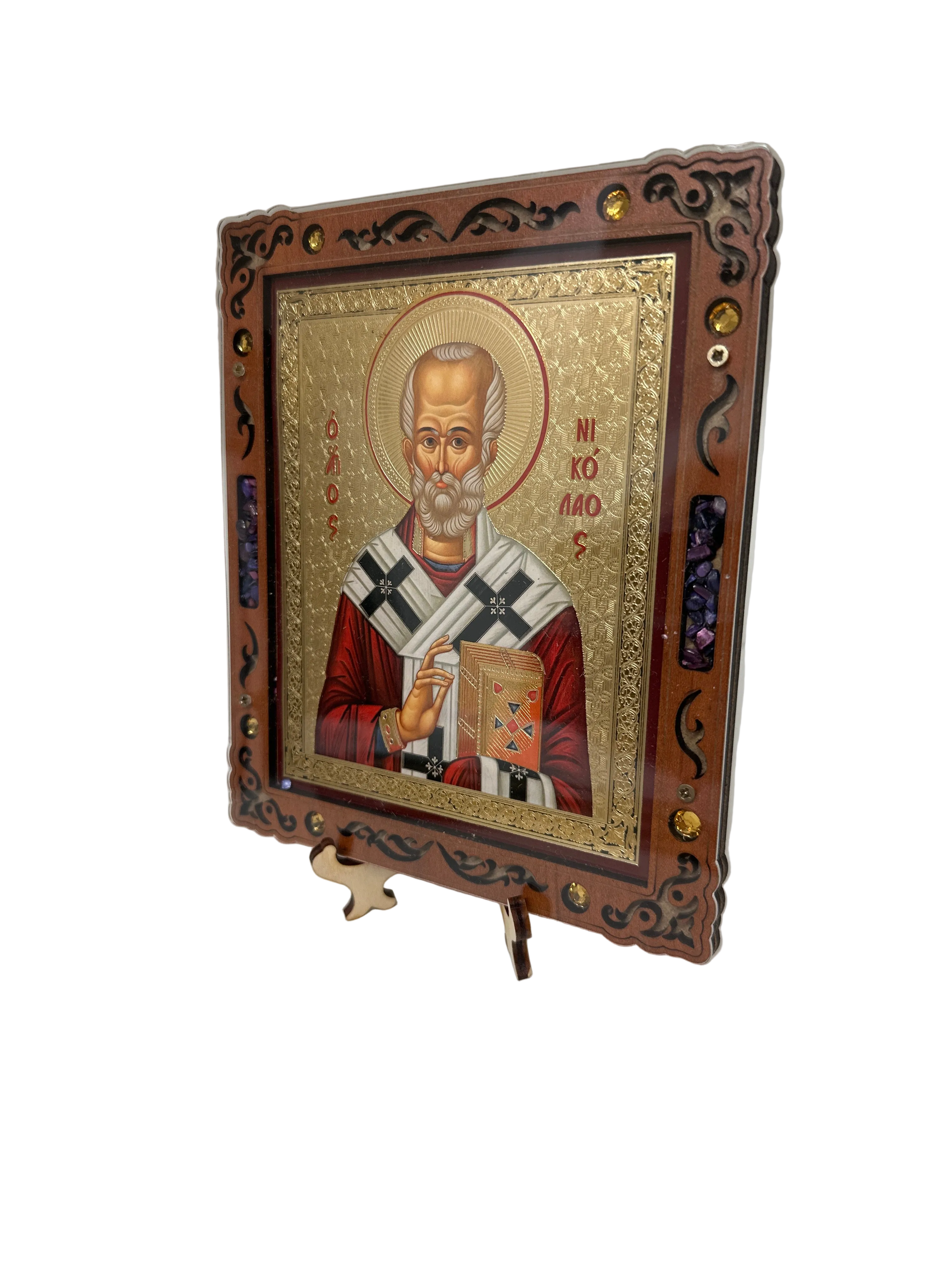 Saint Nicholas – Pyrography Icon 16 x 14 cm