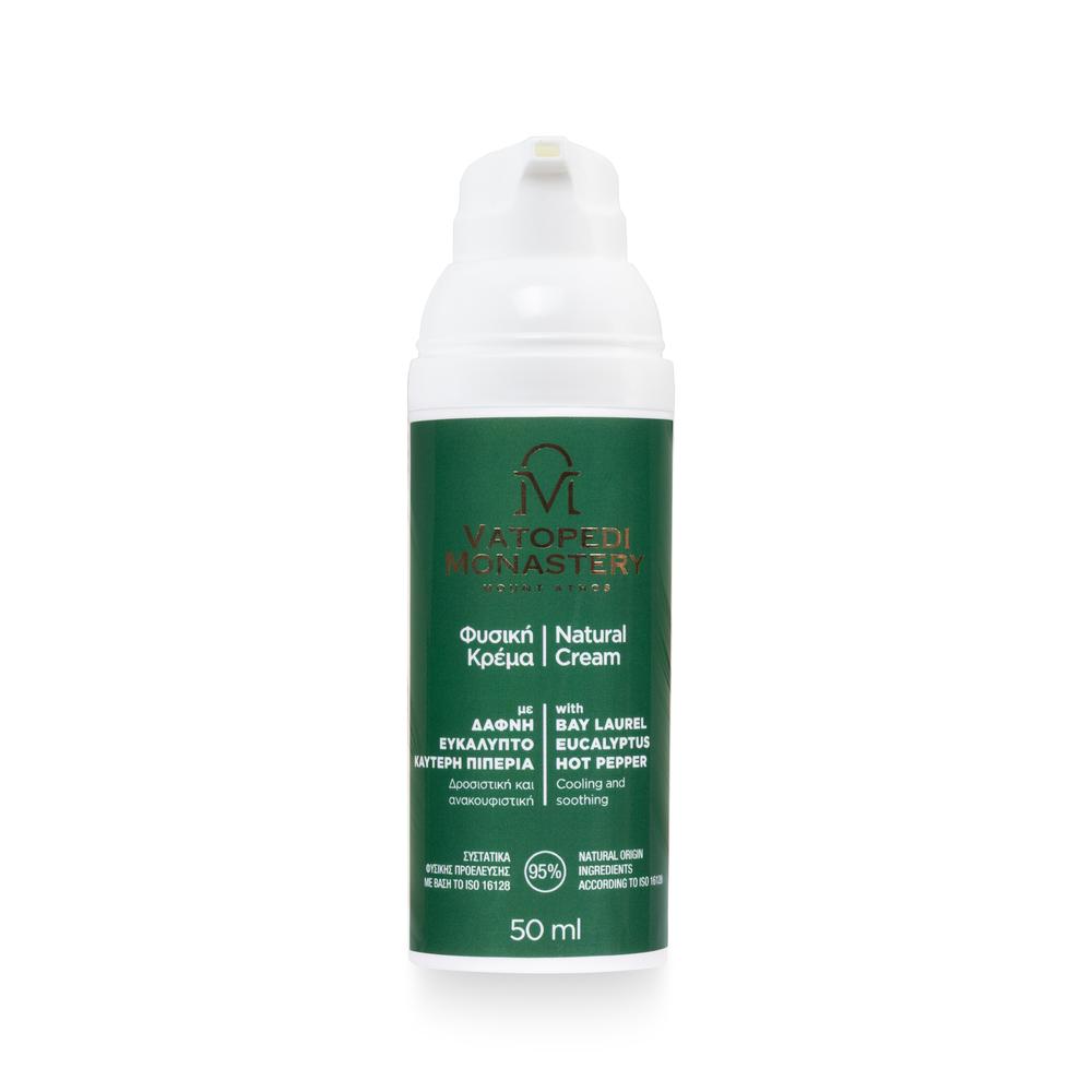 Natural Cream with Bay Laurel, Eucalyptus and Hot Pepper from Mount Athos - 50ml