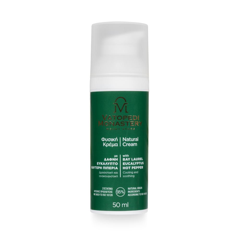 Natural Cream with Bay Laurel, Eucalyptus and Hot Pepper from Mount Athos - 50ml