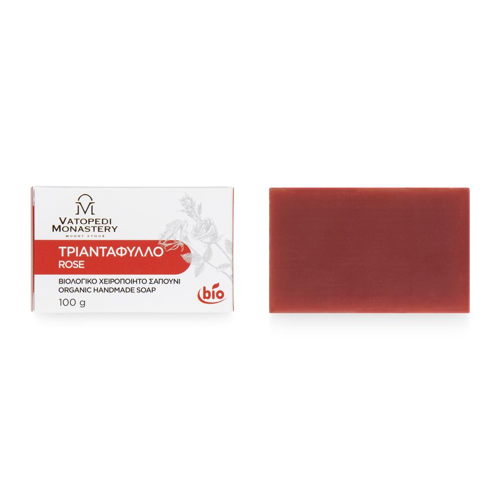 Organic Handmade Soap with Rose from Mount Athos - 100g