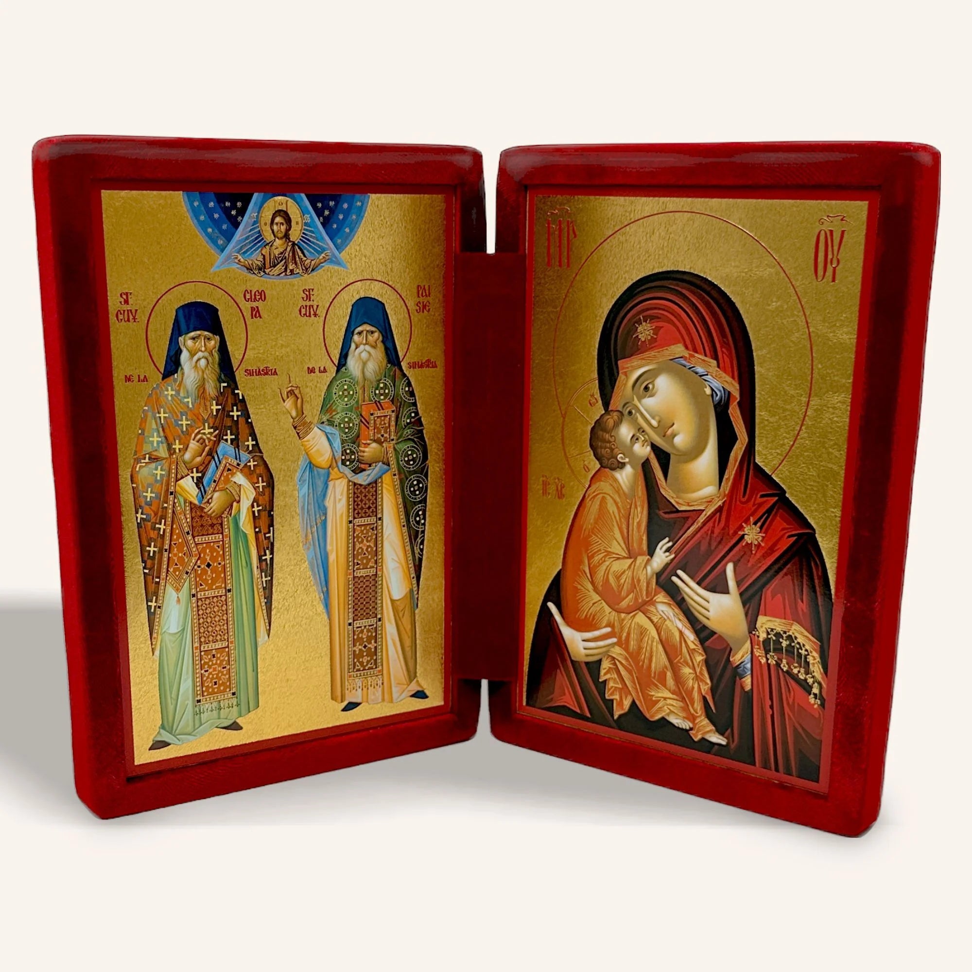 The Venerable Saints Cleopa and Paisie of Sihăstria and the Virgin Mary