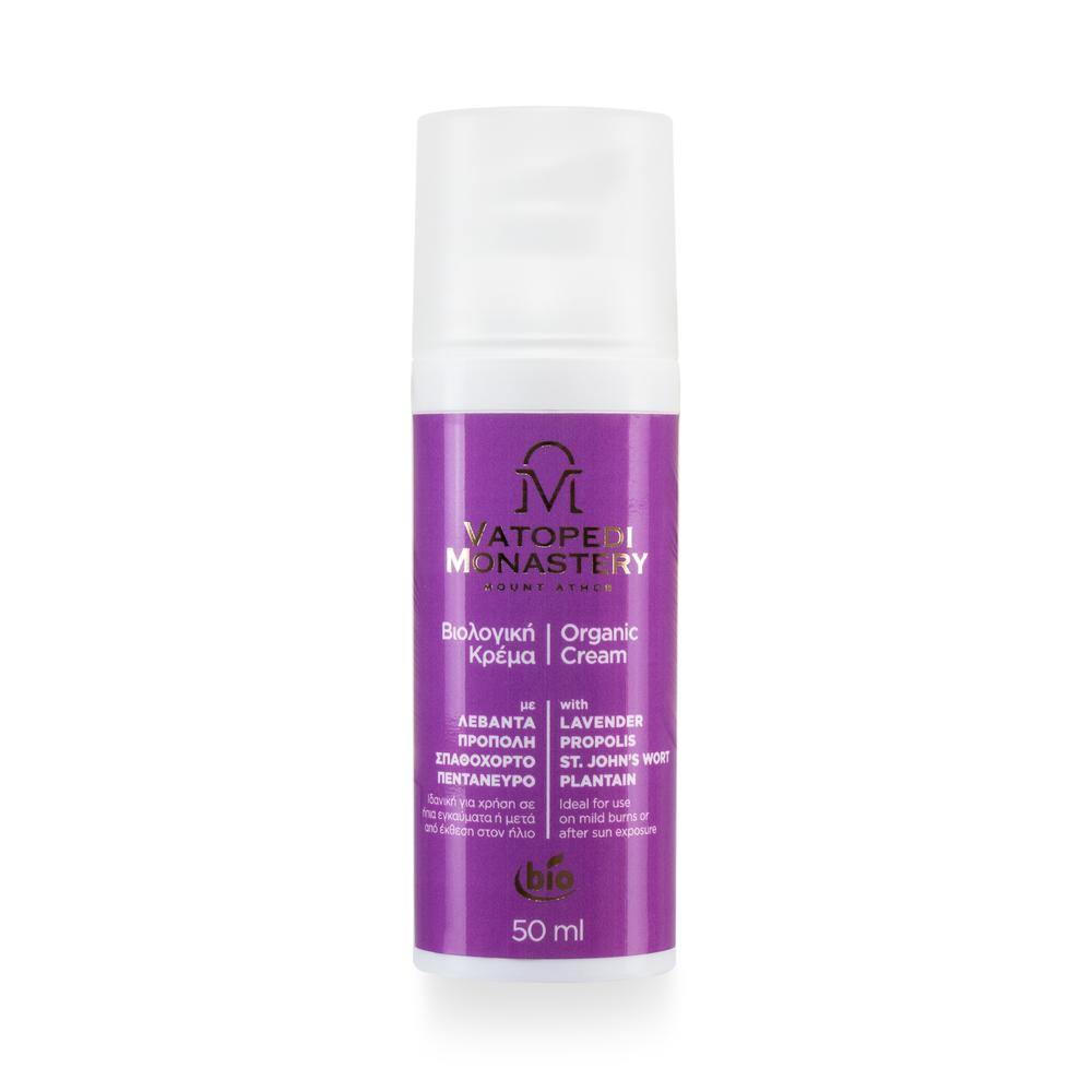 Organic Cream with Lavender, Propolis, St John's Wort and Plantain from Mount Athos - 50ml