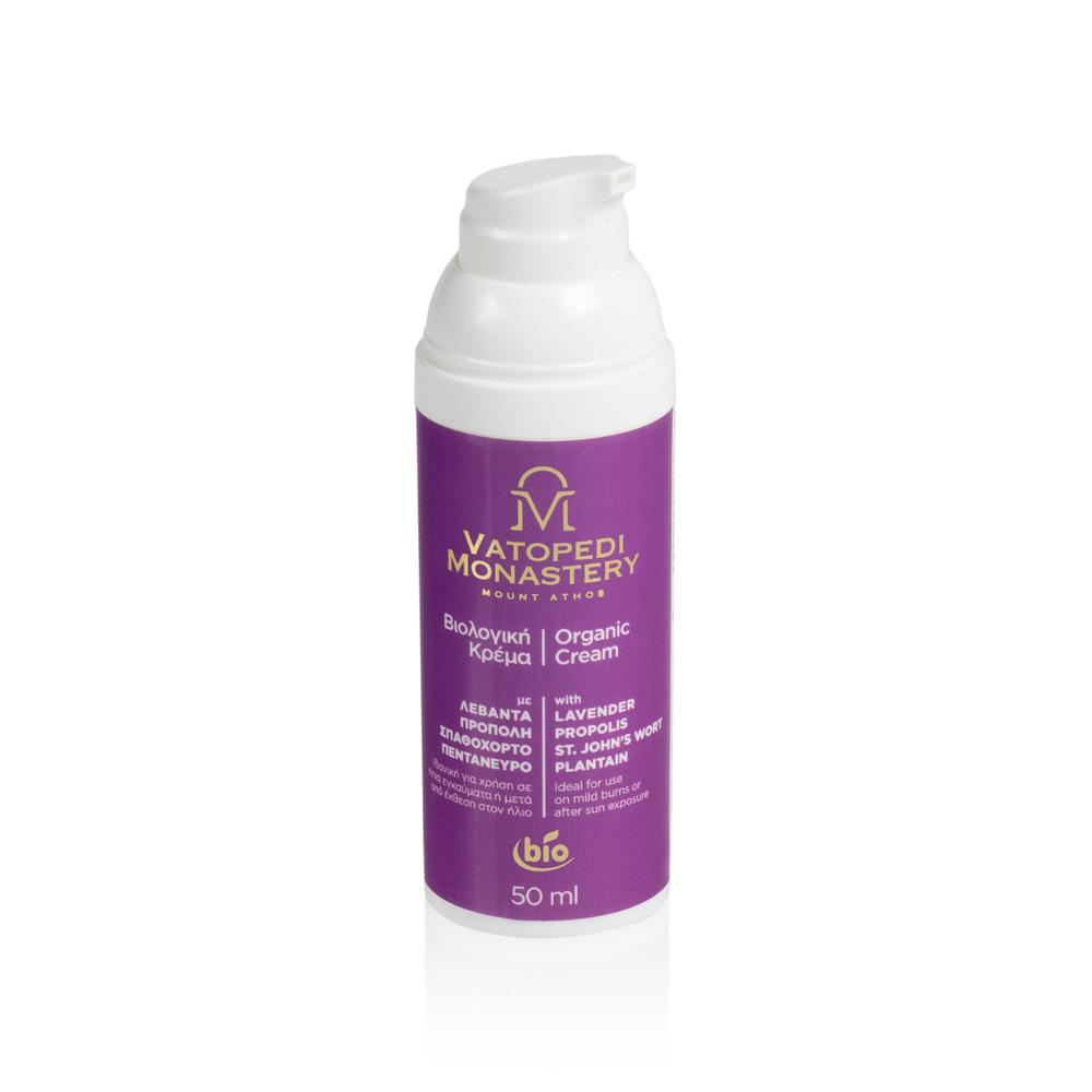 Organic Cream with Lavender, Propolis, St John's Wort and Plantain from Mount Athos - 50ml
