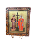 Saints Constantine and Helena – Pyrography Icon 16 x 14 cm