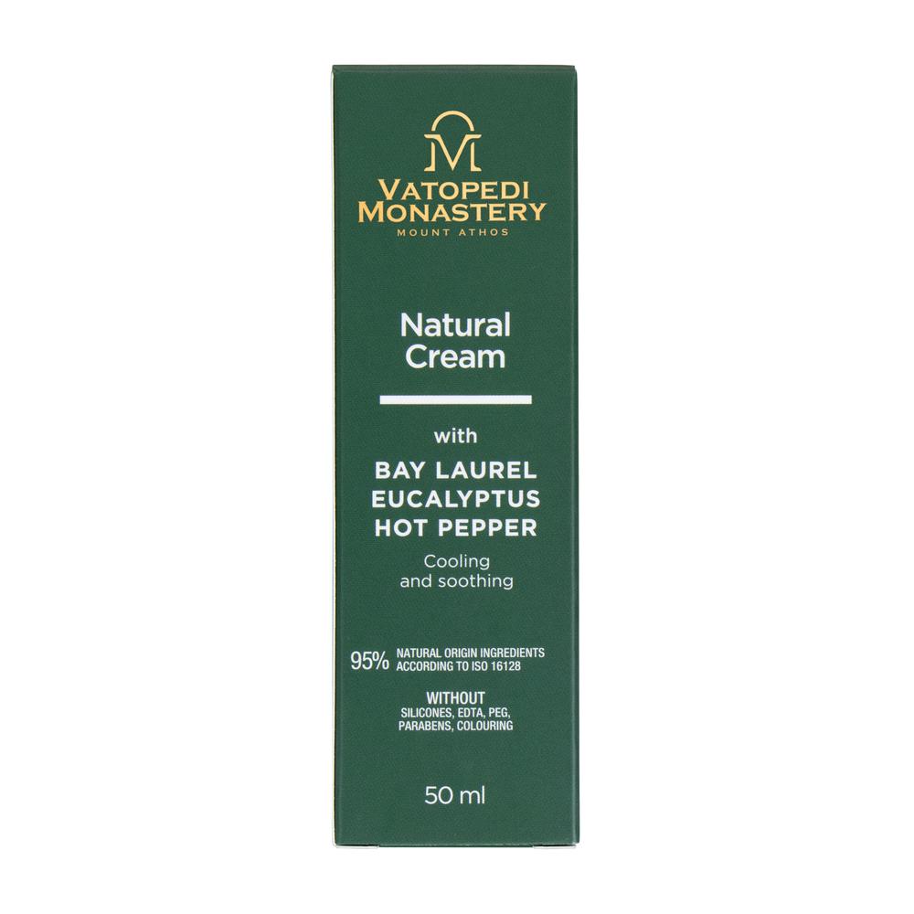 Natural Cream with Bay Laurel, Eucalyptus and Hot Pepper from Mount Athos - 50ml