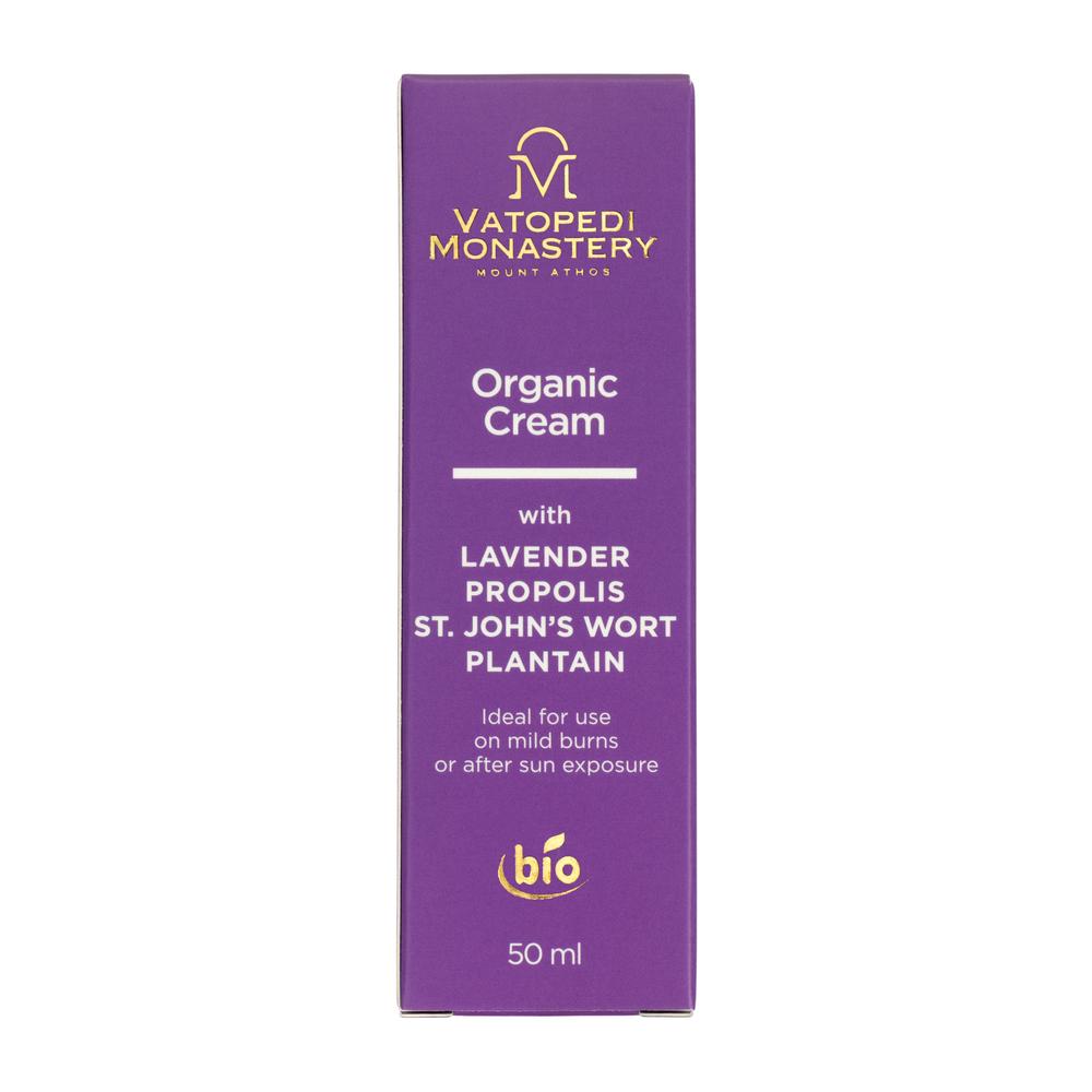 Organic Cream with Lavender, Propolis, St John's Wort and Plantain from Mount Athos - 50ml