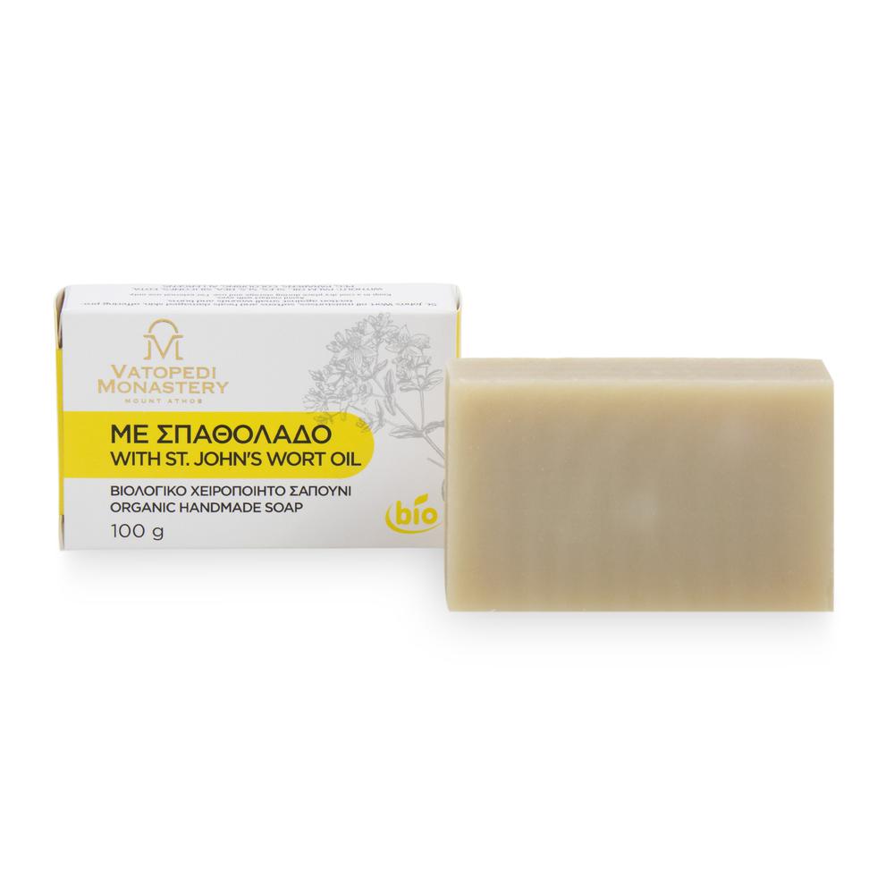 Organic Handmade Soap with st. John’s Wort Oil from Mount Athos - 100g
