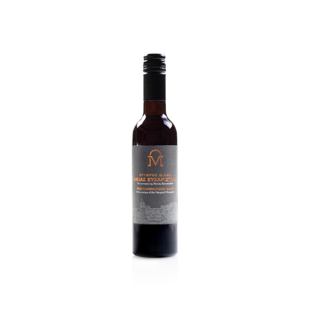 Red Communion Eucharist Wine with a Recipe of The Holy Great Monastery of Vatopedi - 750 ml
