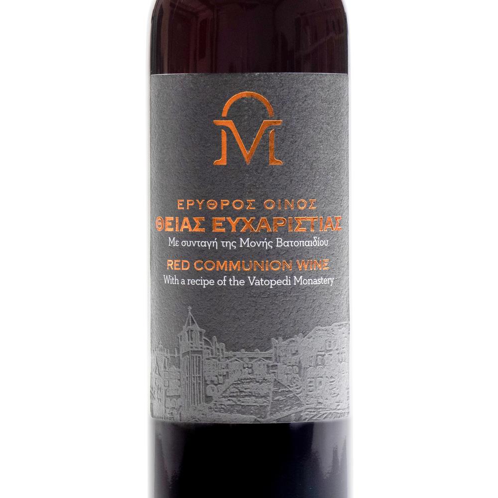 Red Communion Eucharist Wine with a Recipe of The Holy Great Monastery of Vatopedi - 750 ml