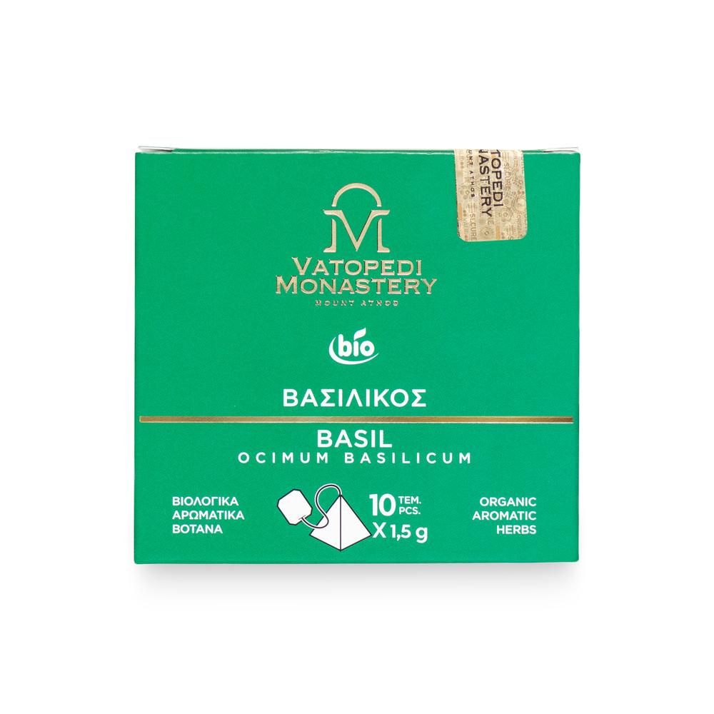 Organic Basil Tea with Aromatic Organic Herbs from Mount Athos (Ocimum Basilicum) 15g