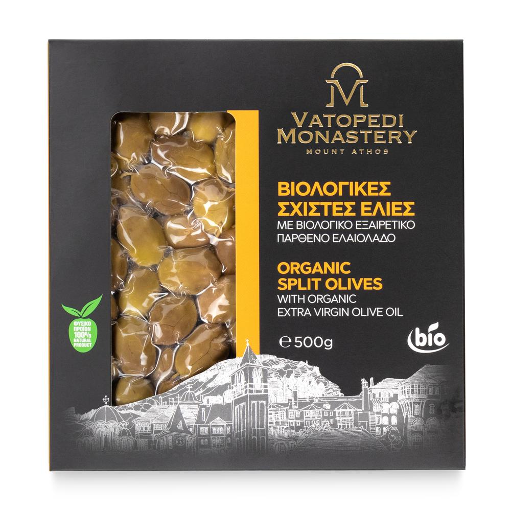 Organic Split Olives from the Ancient Groves of Vatopedi Monastery - 500g