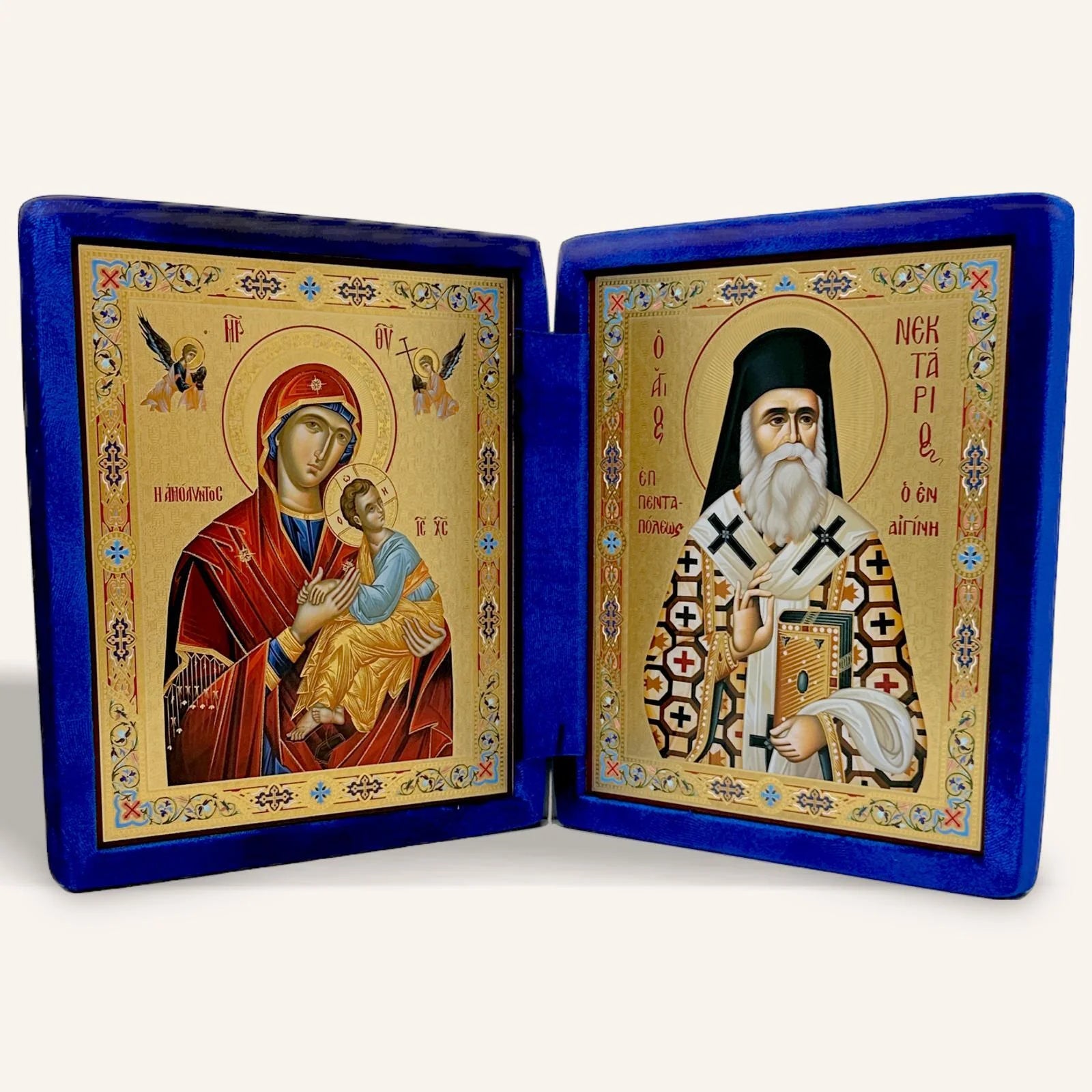 The Mother of God with the Child and Saint Nectarios of Aegina