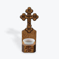Wooden Prayer Candle  – Wayside Cross Design