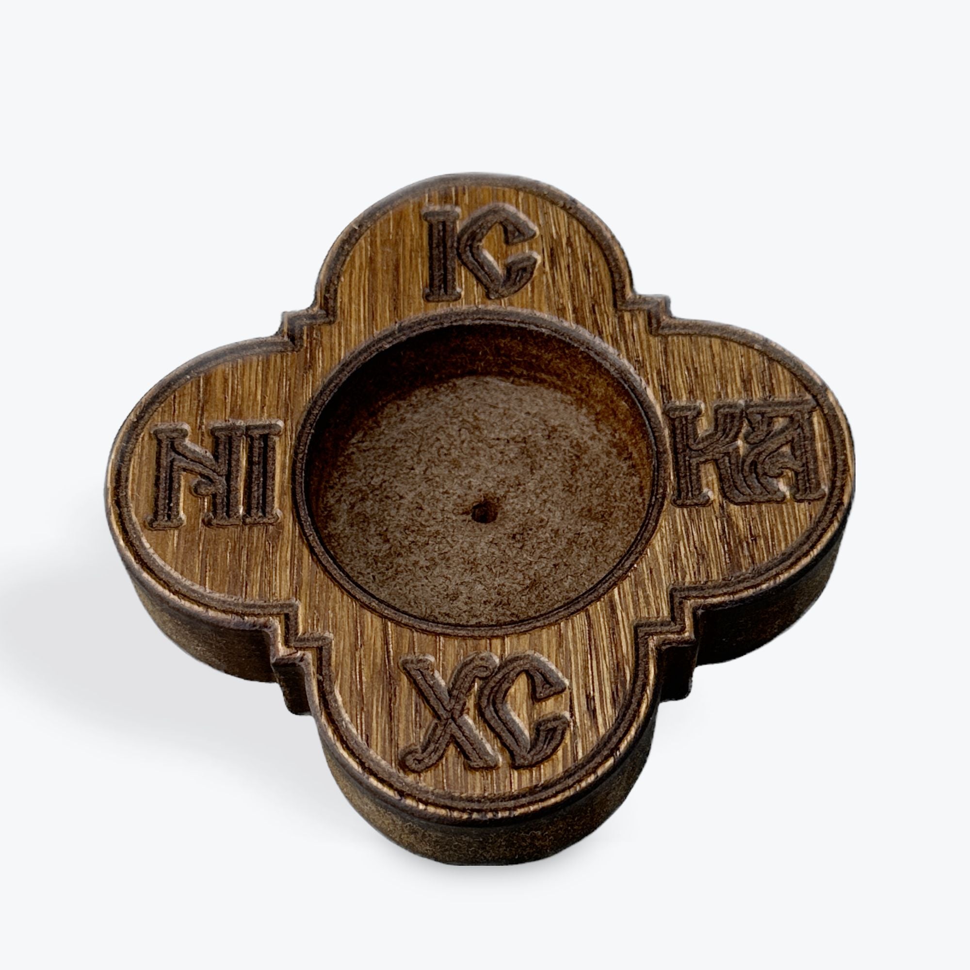 Wooden Cross Candle Holder with Glass Cup