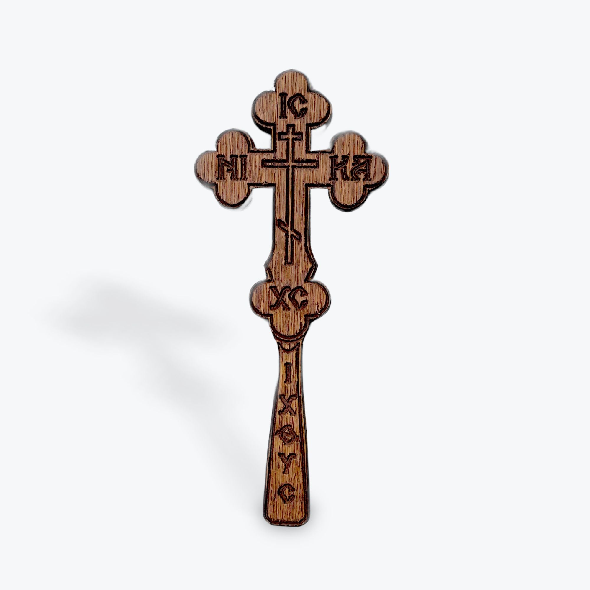 Walnut Wood Blessing Cross – Trefoil Design