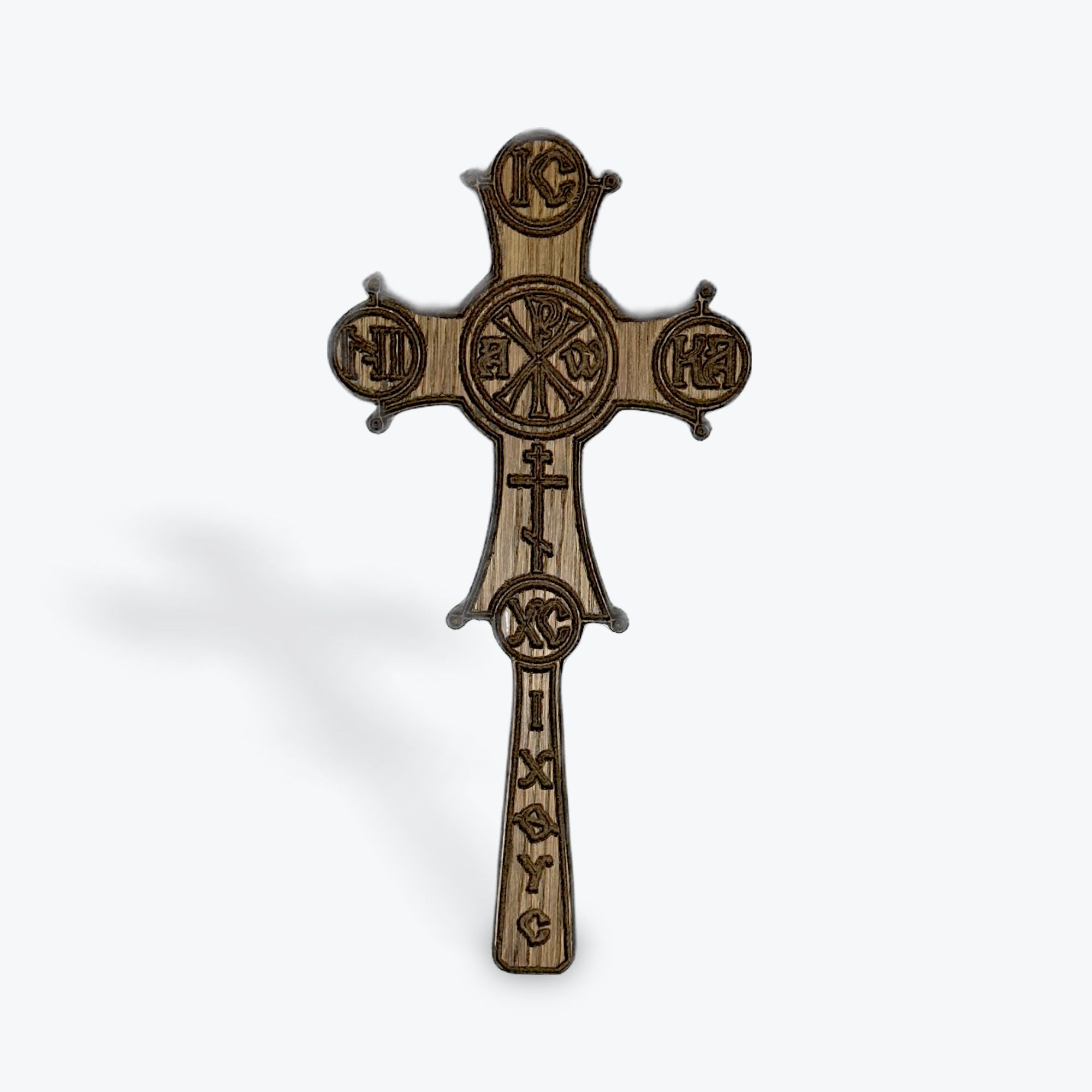 Engraved Walnut Wood Cross