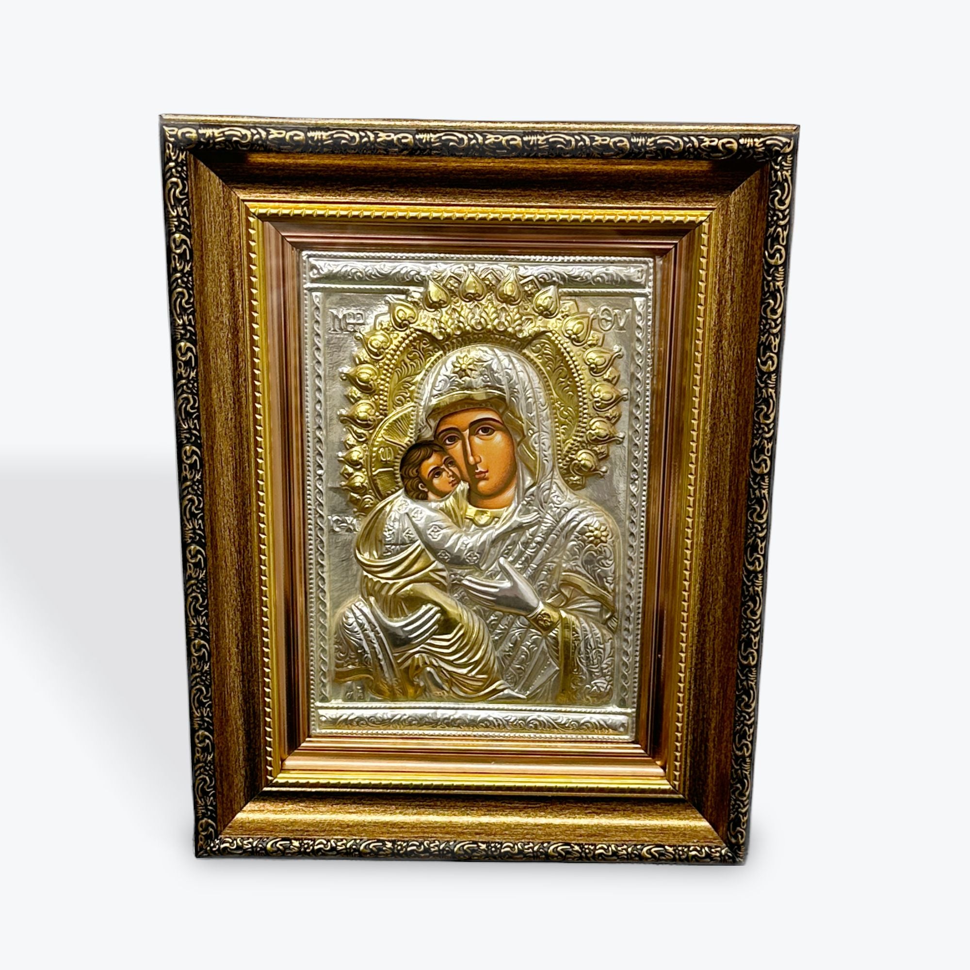 The Mother of God with Baby Jesus - 24k Gold & Fine Silver