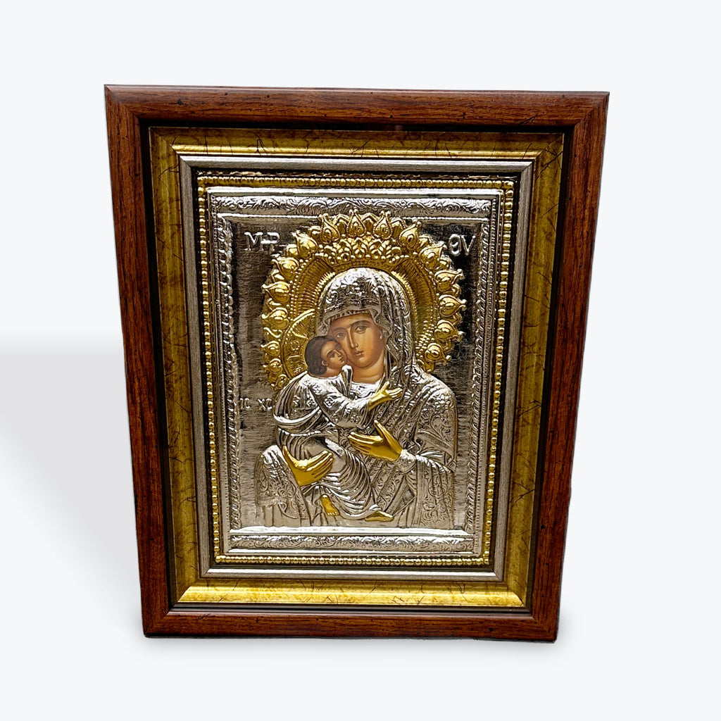 The Mother of God with Baby Jesus - 24k Gold & Fine Silver B