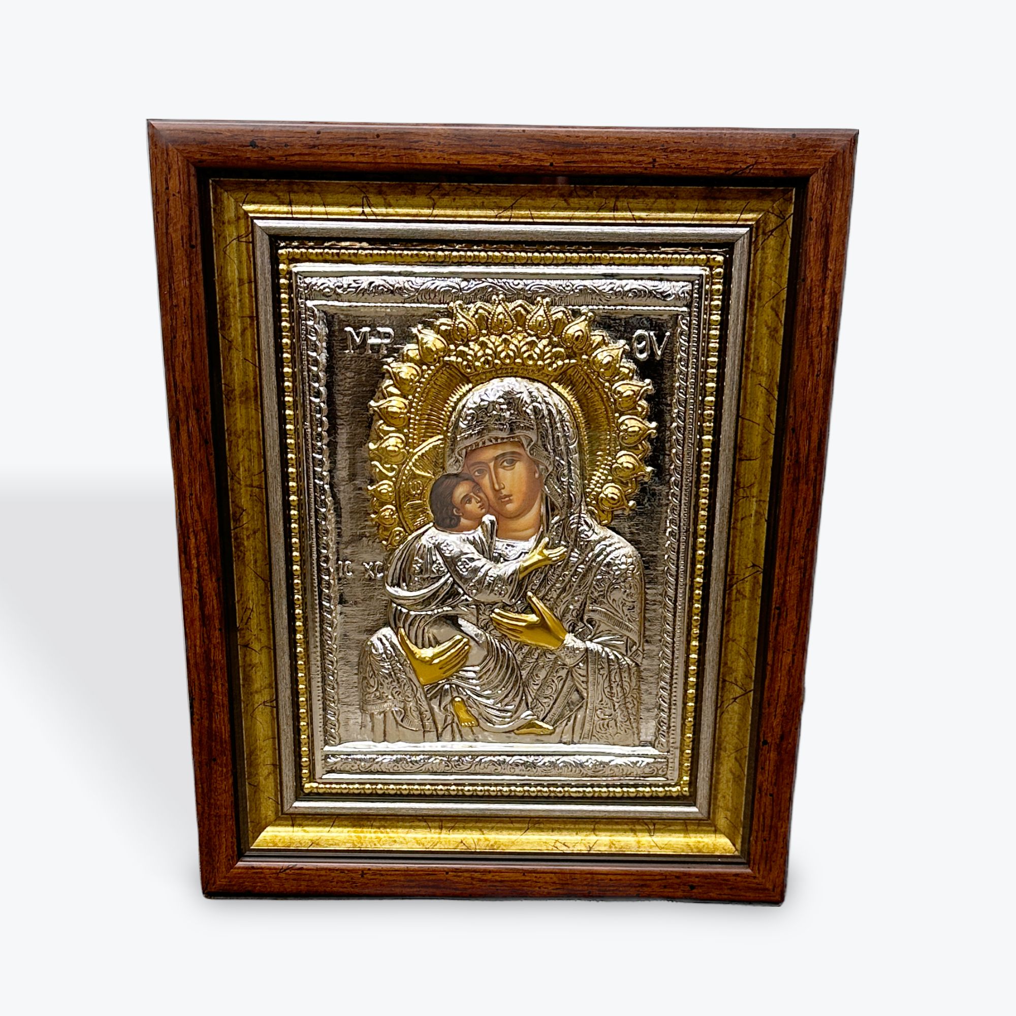 The Mother of God with Baby Jesus - 24k Gold & Fine Silver B