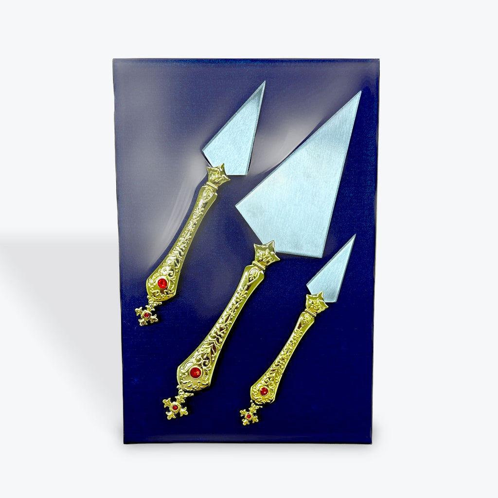 Orthodox Church Altar Spear Set – 3 Engraved Spears for Proskomedia