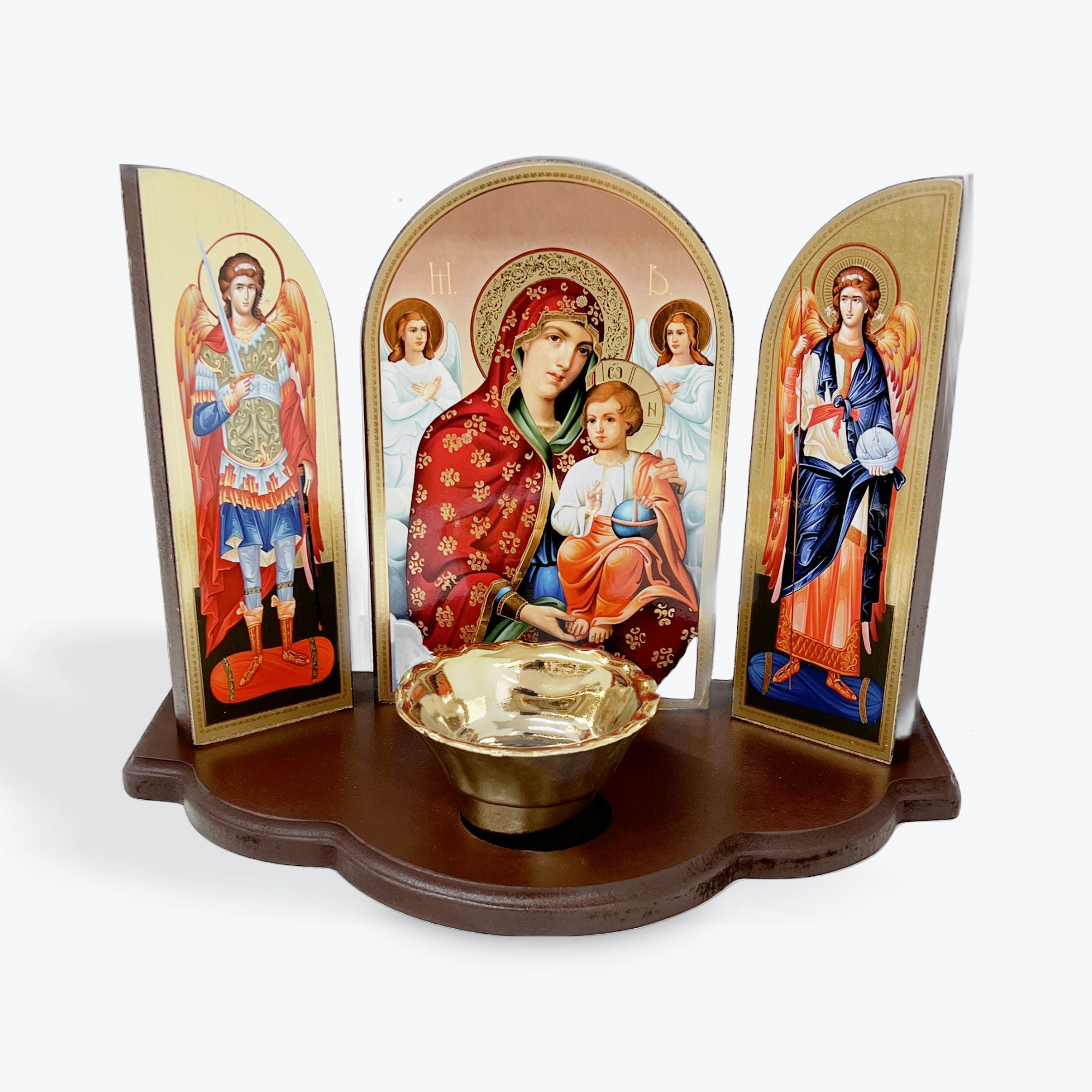 Triptych Icon with Vigil Lamp - The Miracle-Working Icon of the Mother of God from Frăsinei Monastery