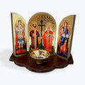 Triptych Icon with Vigil Lamp - Saints Constantine and Helen