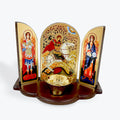 Triptych Icon with Vigil Lamp – Saint George