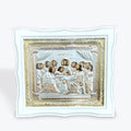 White Wooden Frame Icon of the Last Supper – 25 × 22 cm