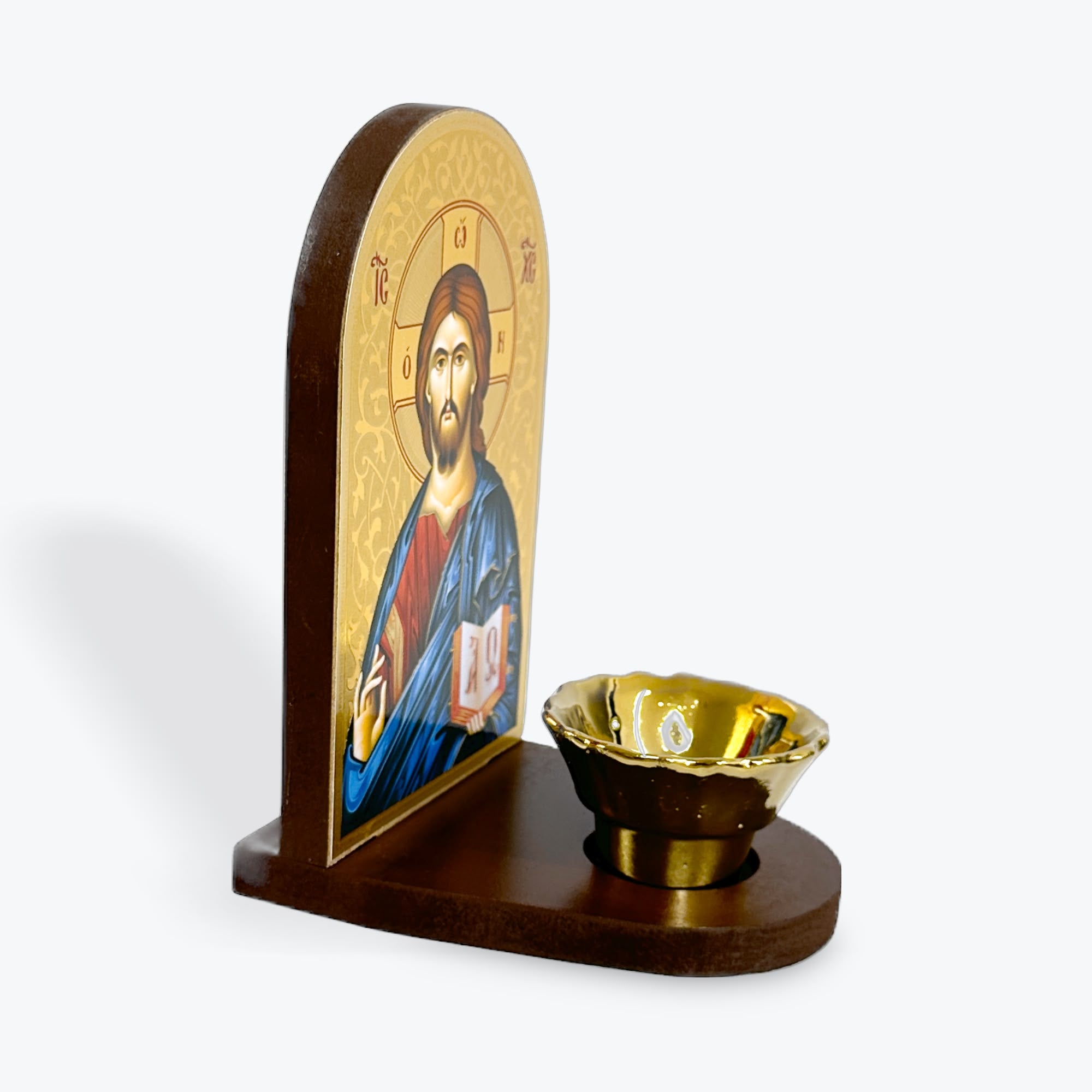 Jesus Christ Icon with Candle Holder