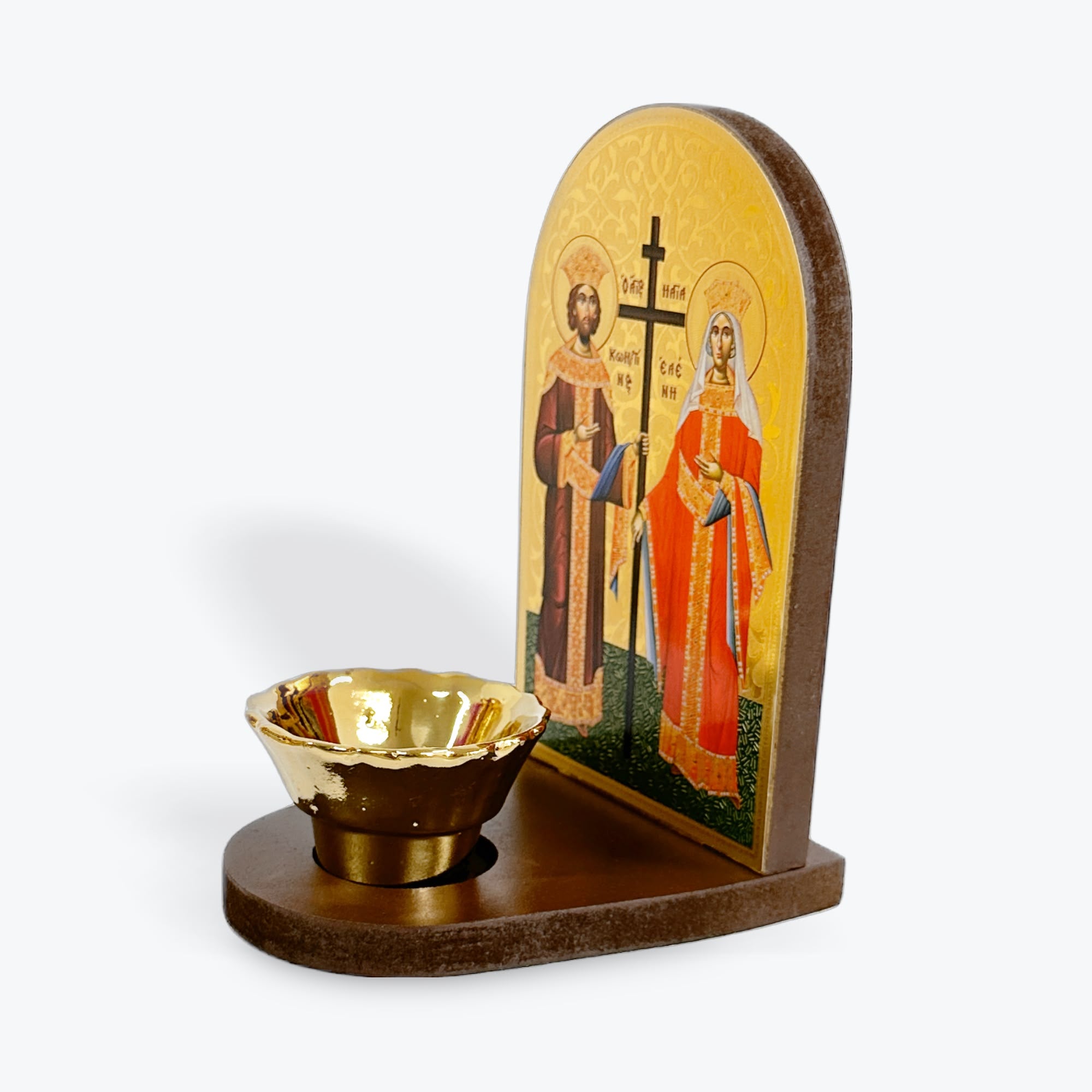 Saints Constantine and Helena icon with Candle Holder