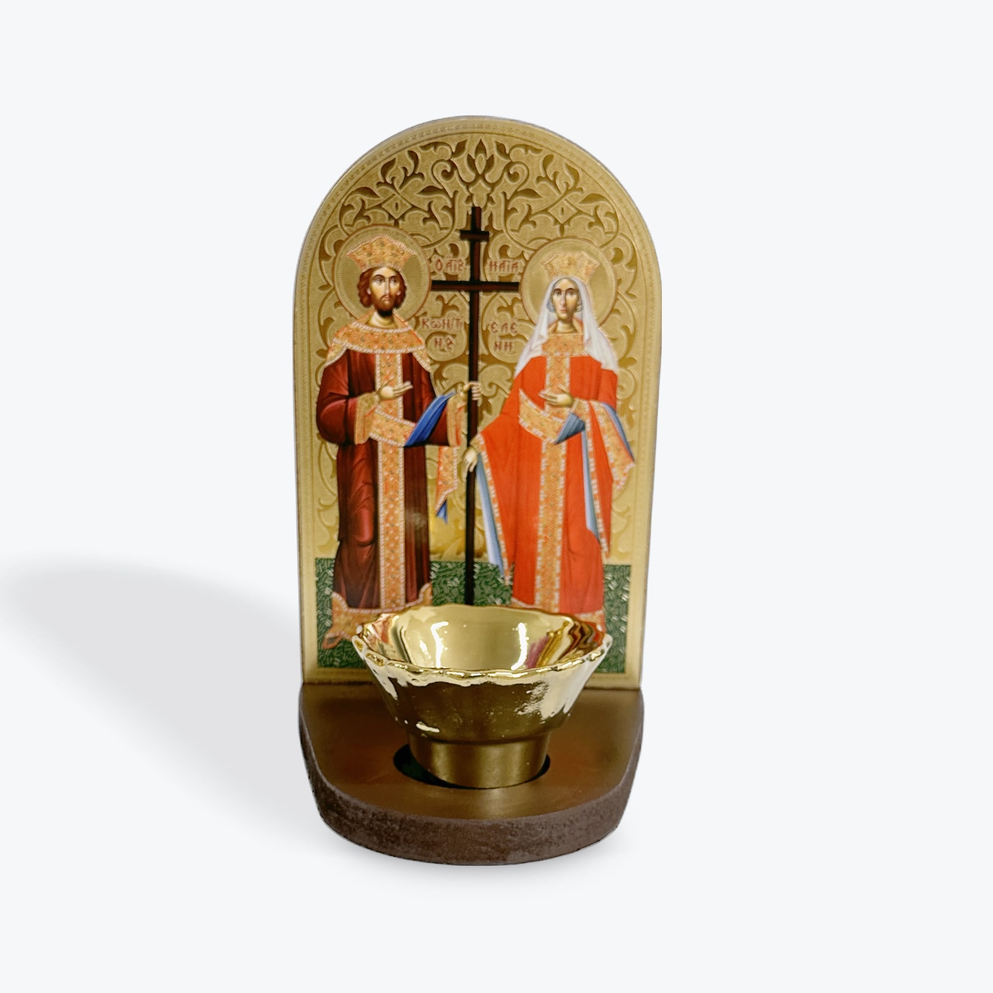 Saints Constantine and Helena icon with Candle Holder