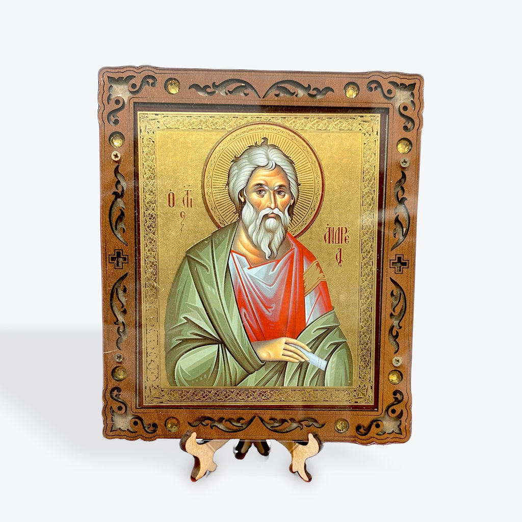 Saint Andrew – Pyrography Icon 16 x 14 cm