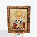 Saint Nicholas – Pyrography Icon 16 x 14 cm
