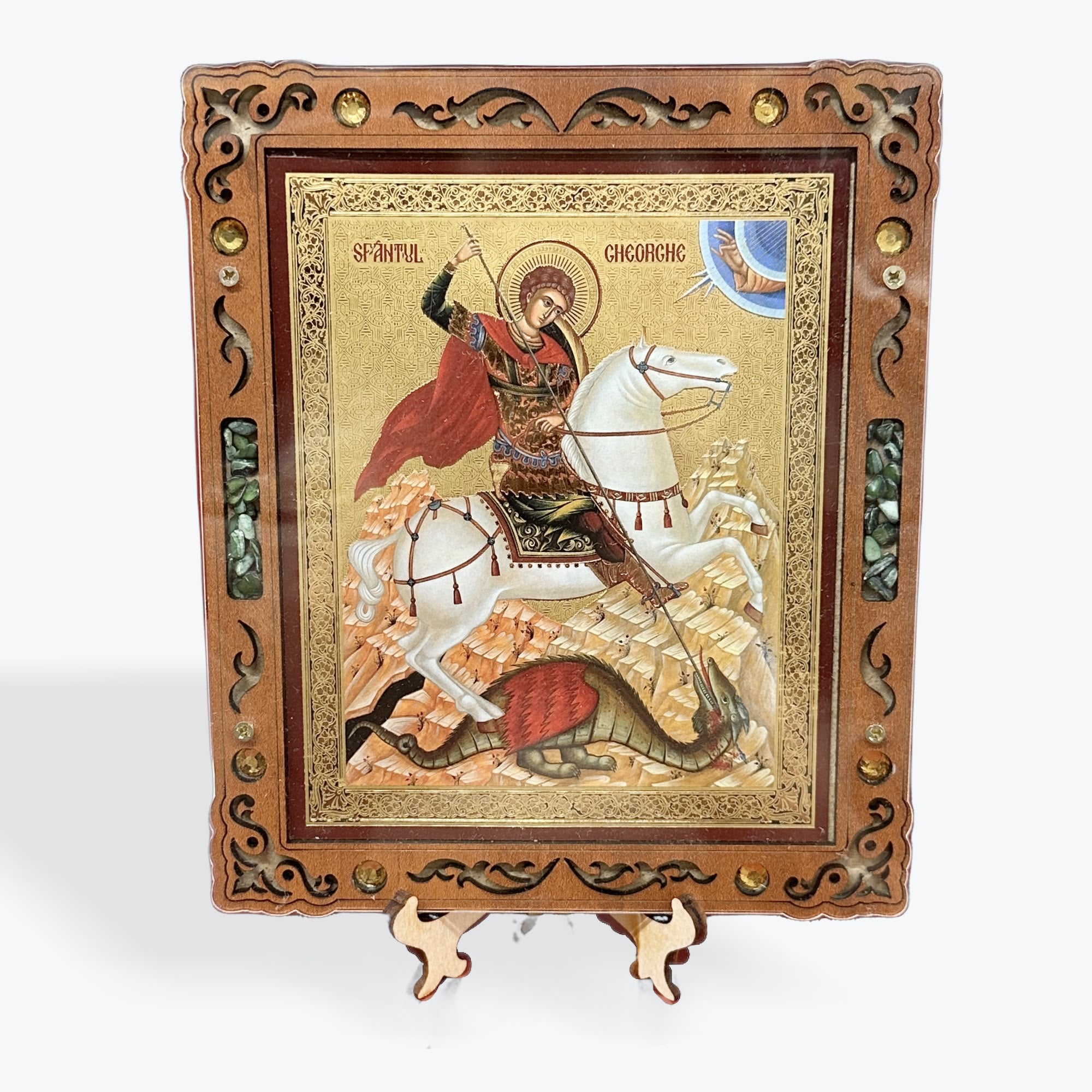 Saint George – Pyrography Icon 16 x 14 cm