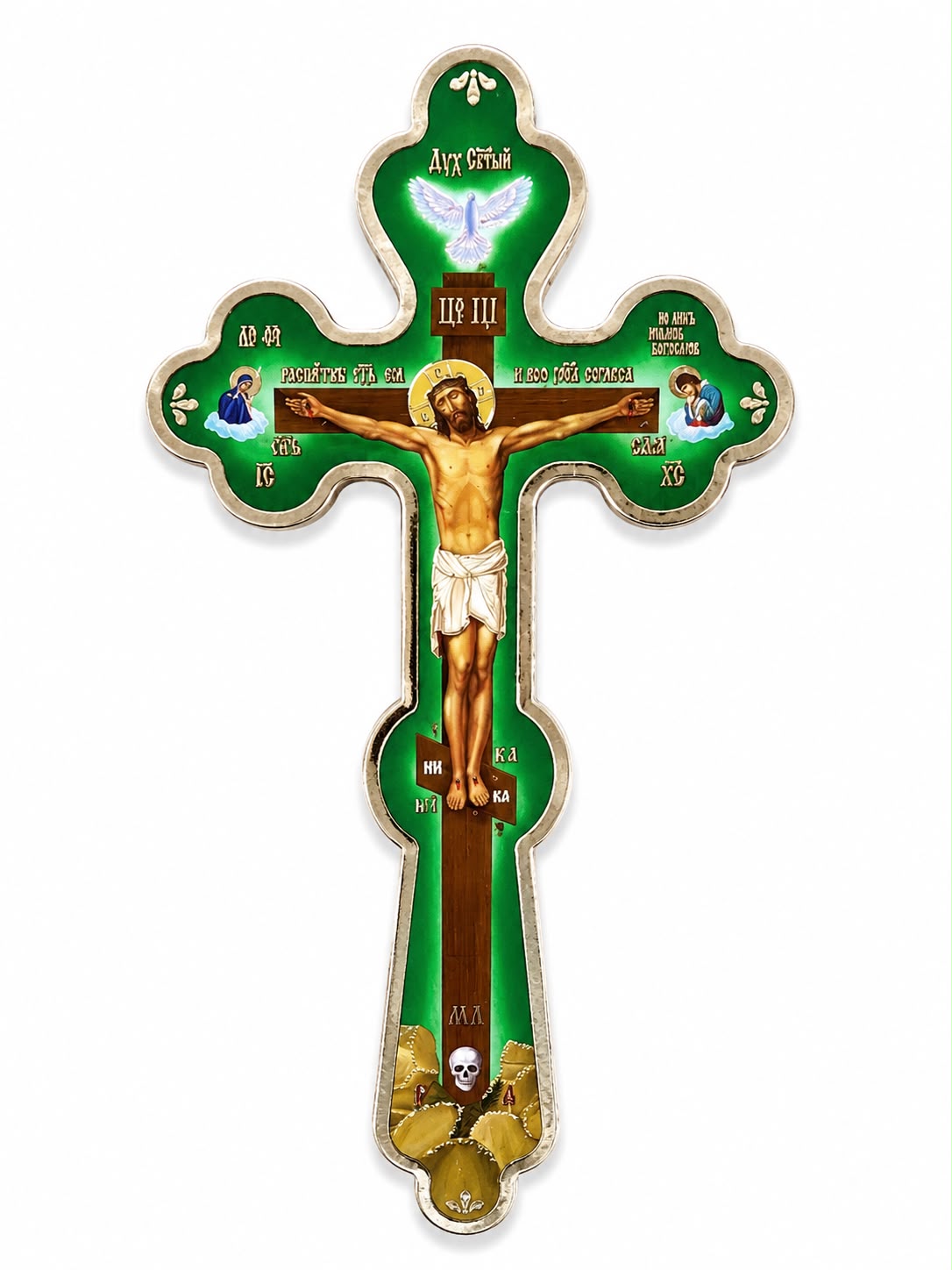 Small Green Colored Cross  – 14 × 7 cm