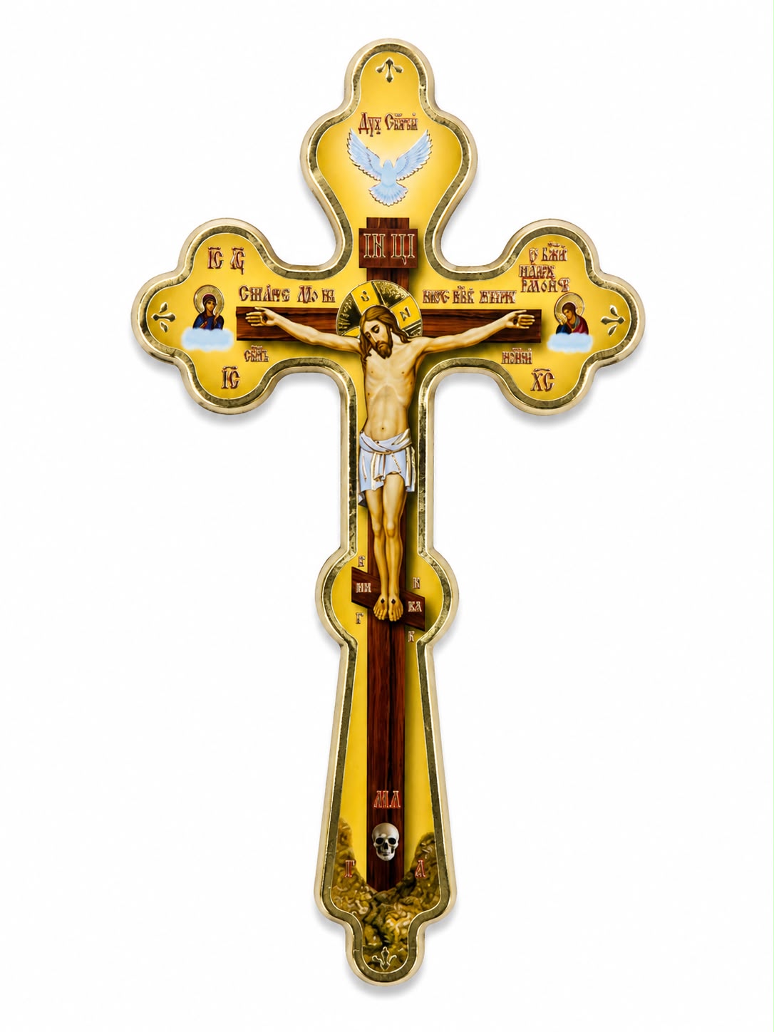Small Gold-Colored Cross  – 14 × 7 cm
