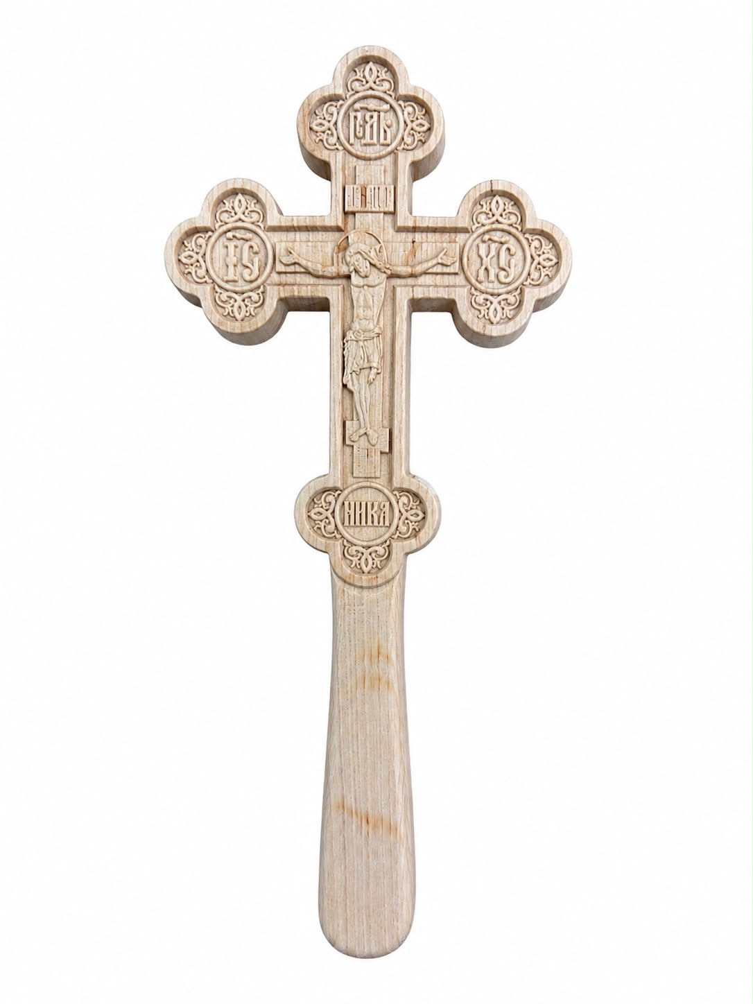 Handheld Wooden Carved Cross III