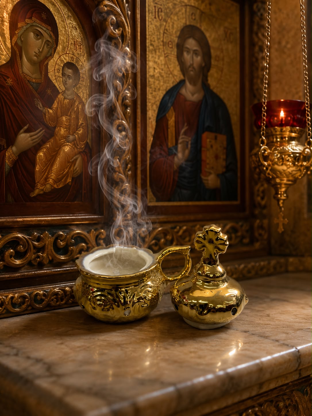 Gold-Colored Ceramic Incense Burner