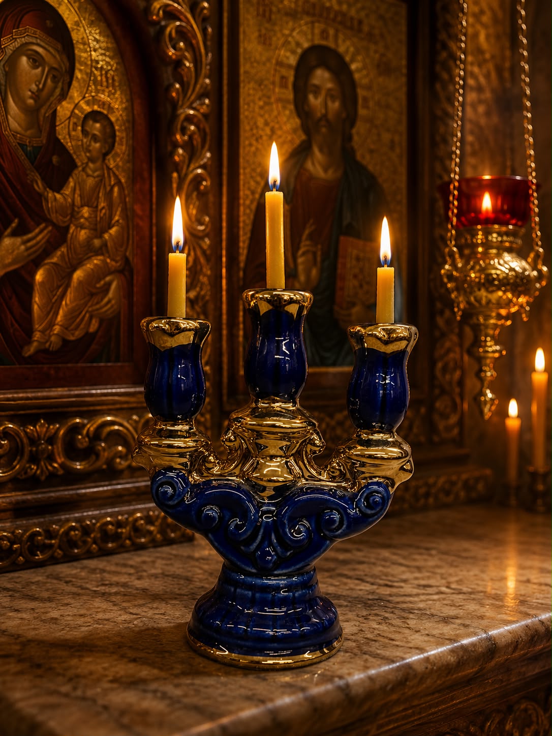 Ceramic Triple Candle Holder (3 Lights)
