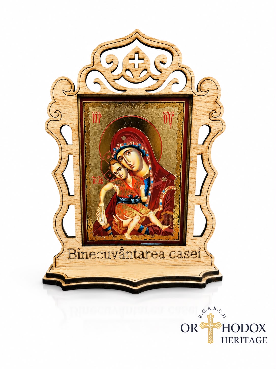 Pyrography Icon “House Blessing” – Virgin Mary "axion Esti" B