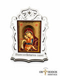 Pyrography Icon “House Blessing” – Virgin Mary "Axion Esti" W
