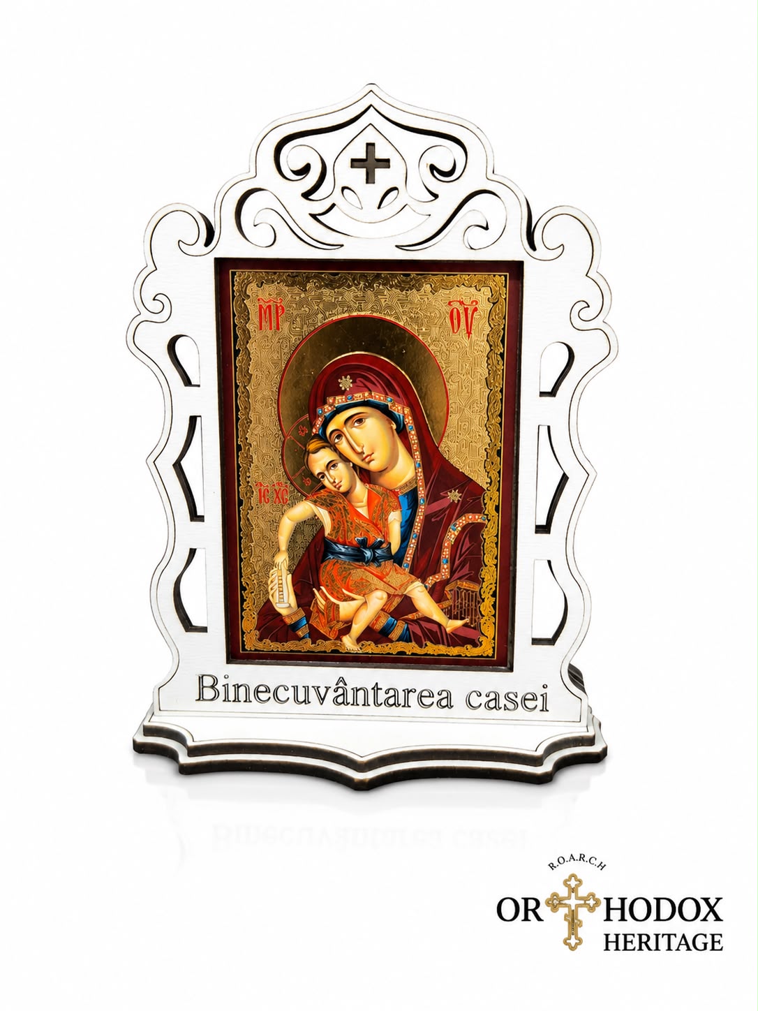 Pyrography Icon “House Blessing” – Virgin Mary "Axion Esti" W