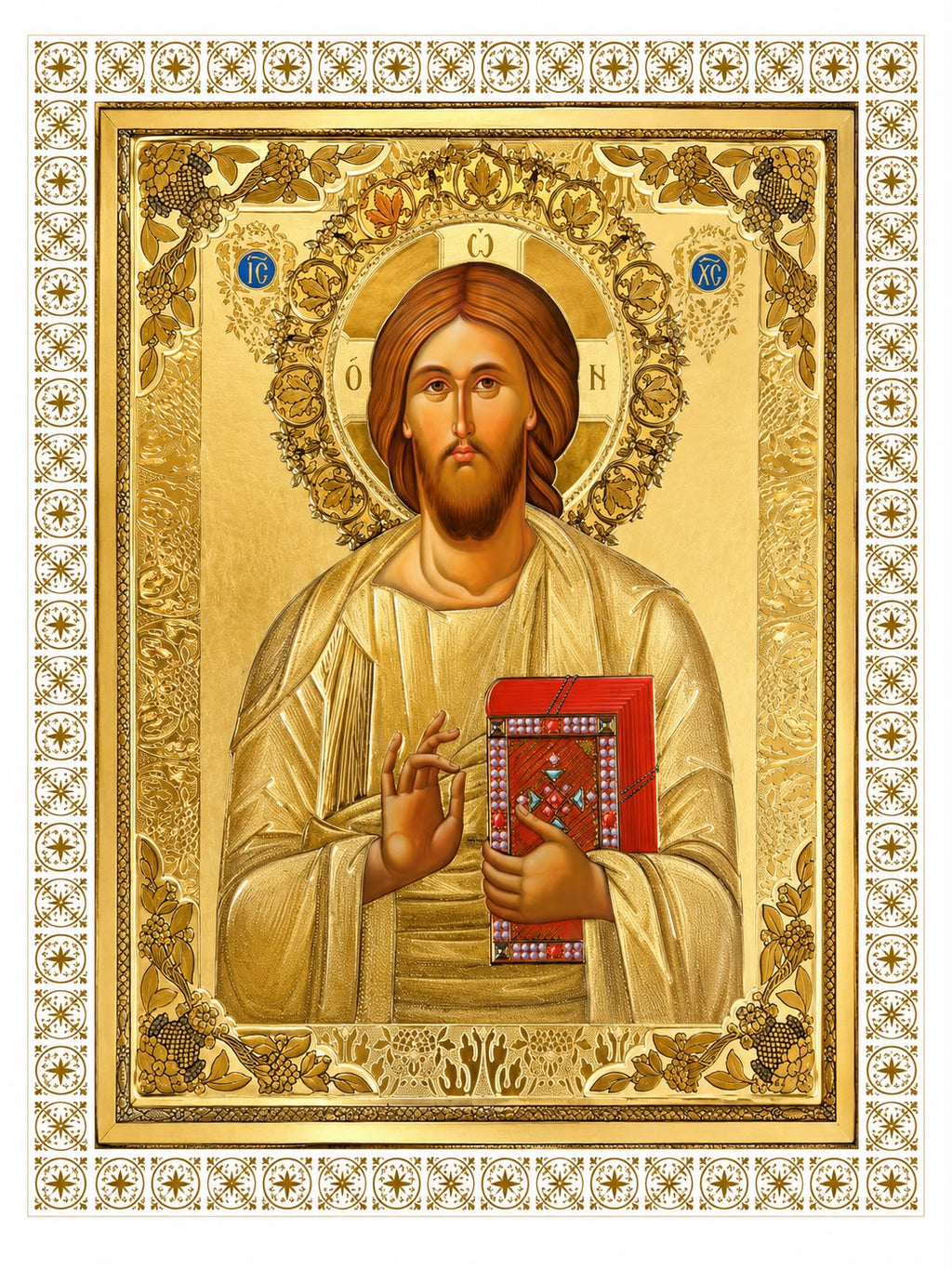 Jesus Christ Pantocrator – Embossed Icon 30 × 20 cm