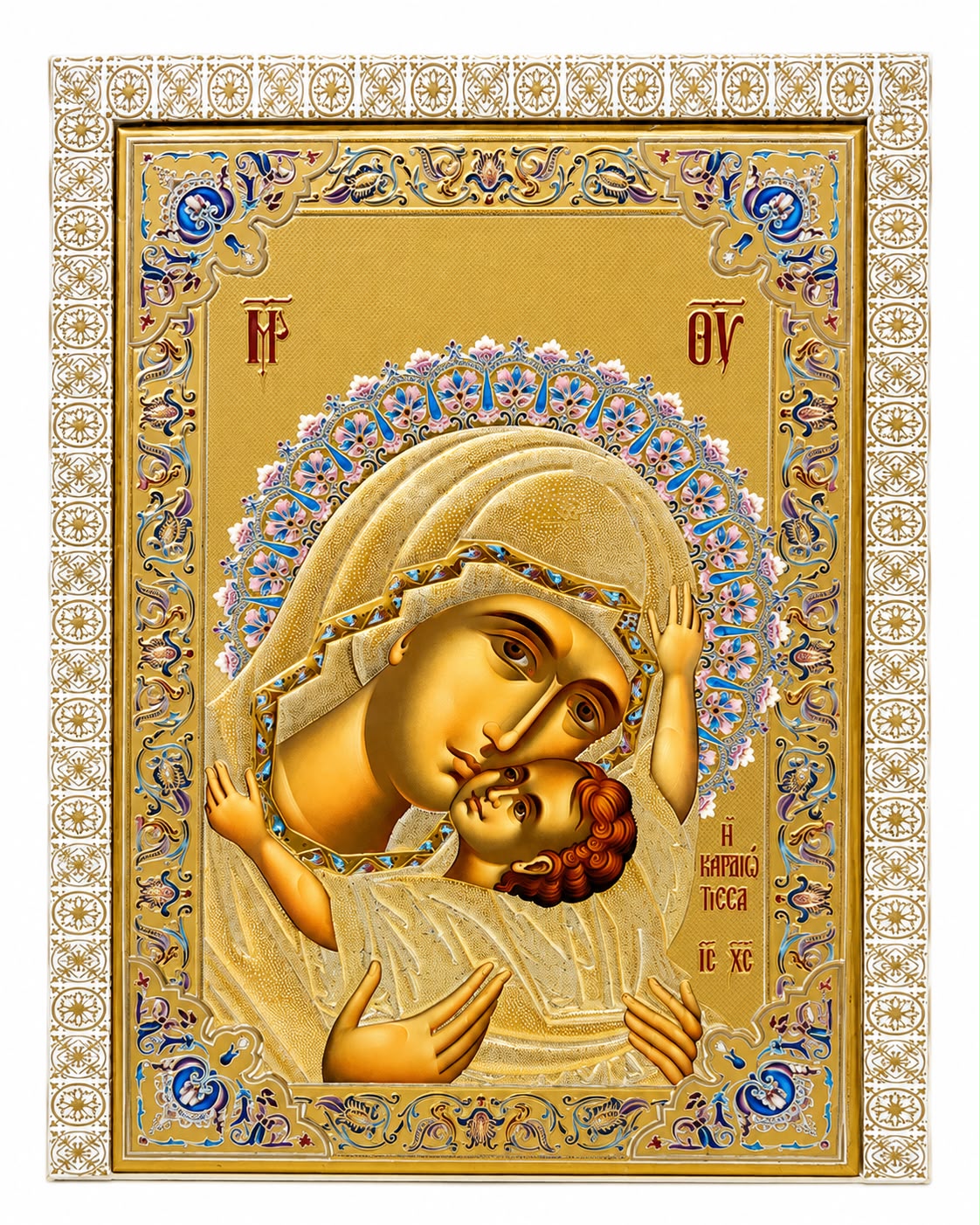 Virgin Mary with the Child Jesus Christ  – Embossed icon 30 x 20 cm