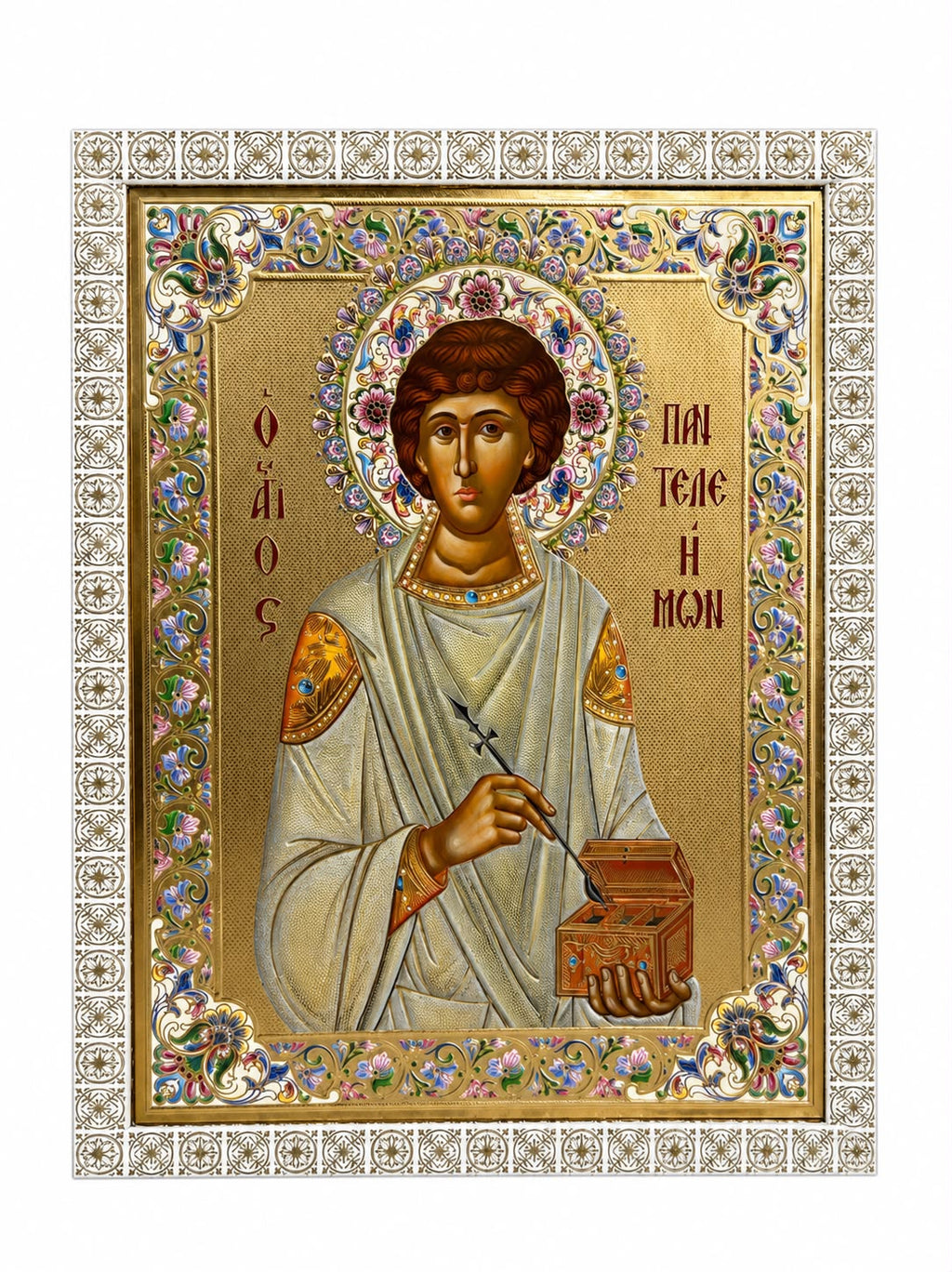 Saint Panteleimon  – Embossed icon 30 x 20 cm
