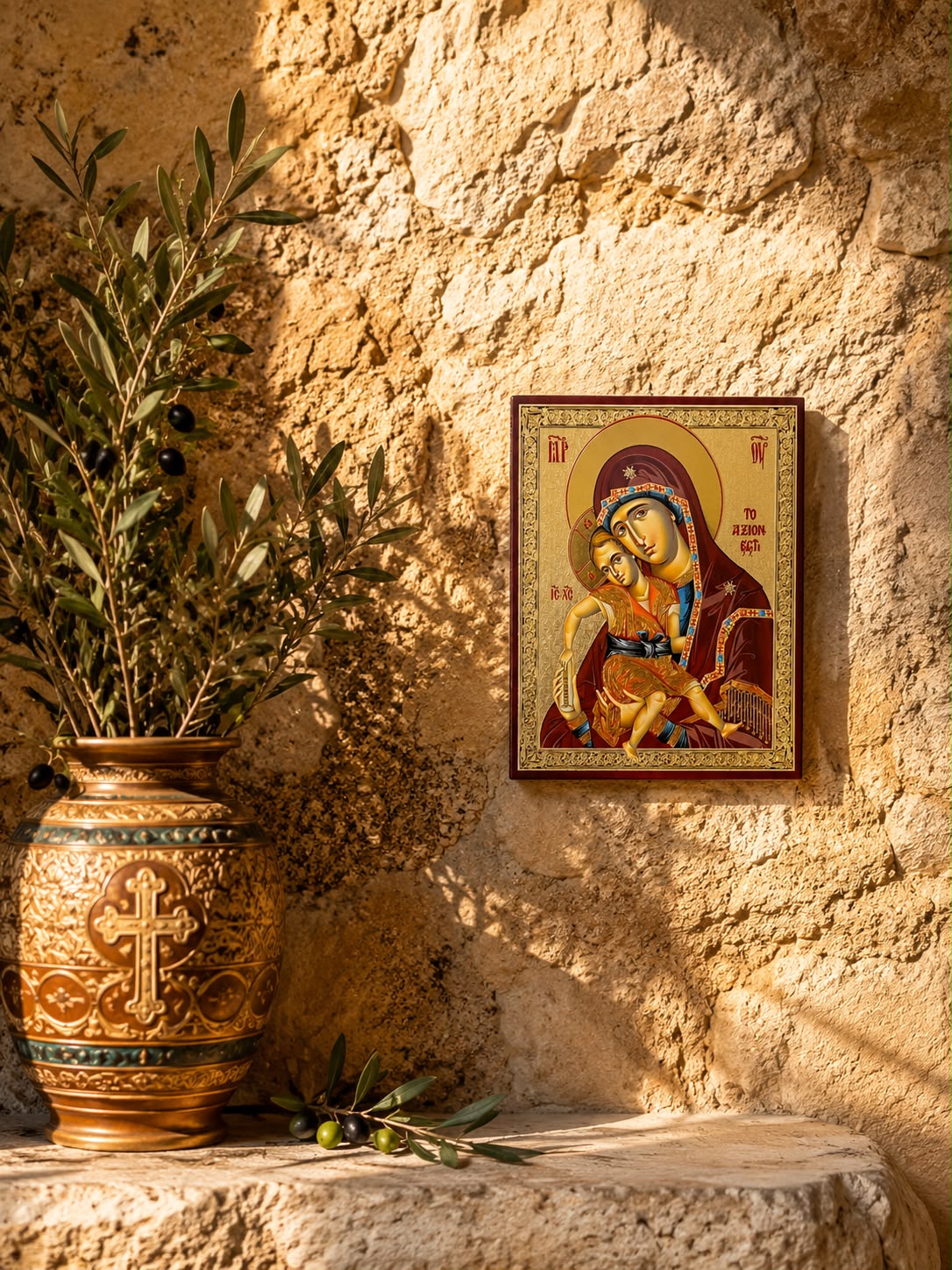 The Virgin Mary "Axion Estin" – 13 × 11 cm