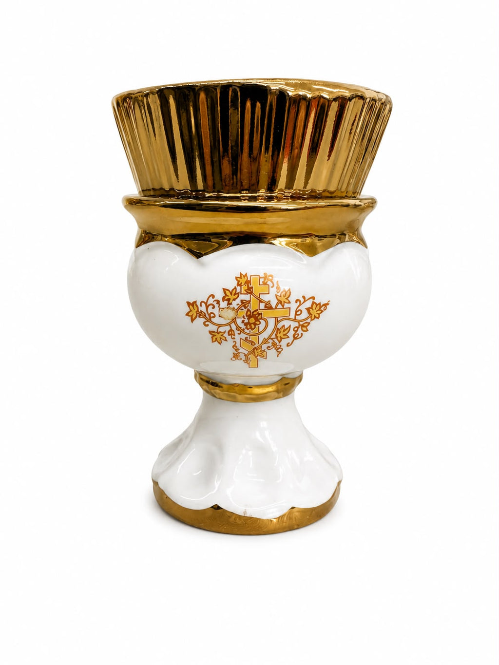 White Ceramic Vigil Candle Holder