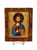 Jesus Christ Pantocrator – Pyrography Icon 16 x 14 cm
